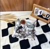 Square Natural Marble Tray with Scalloped Edge Travertine