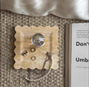 Square Natural Marble Tray with Scalloped Edge Travertine