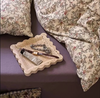 Square Natural Marble Tray with Scalloped Edge Travertine