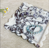 Square Natural Marble Tray with Scalloped Edge Travertine