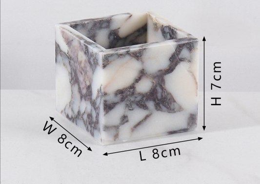 Nordic Marble Candlestick Holder Square Stone Candle Cup