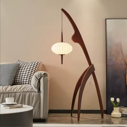 Handmade Bamboo Floor Lamp Tripod Lighting for Living Room