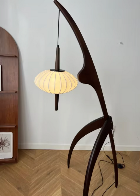 Handmade Bamboo Floor Lamp Tripod Lighting for Living Room