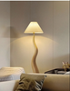 Large Resin Curved Floor Lamp with Pleated Shade Nordic Minimalist