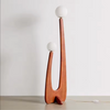 Modern Minimalist Walnut Solid Wood Floor Lamp with Dual Glass