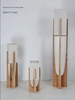 Nordic Walnut Wood Japanese Floor Lamp with Cotton Cloth Lampshade