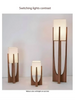 Nordic Walnut Wood Japanese Floor Lamp with Cotton Cloth Lampshade