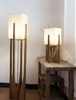 Nordic Walnut Wood Japanese Floor Lamp with Cotton Cloth Lampshade