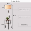 Light Luxury Floor Lamp with Table Modern Rustic Black Walnut Standing Lamp