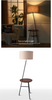 Light Luxury Floor Lamp with Table Modern Rustic Black Walnut Standing Lamp