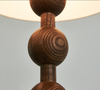 French Medieval Wabi-sabi Wooden Floor Lamp with Cloth Shade