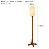 Vintage Wooden Floor Lamp with Sackcloth Shade
