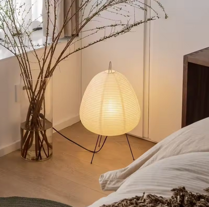 Modern Japanese Floor Lamp with Rice Paper Shade