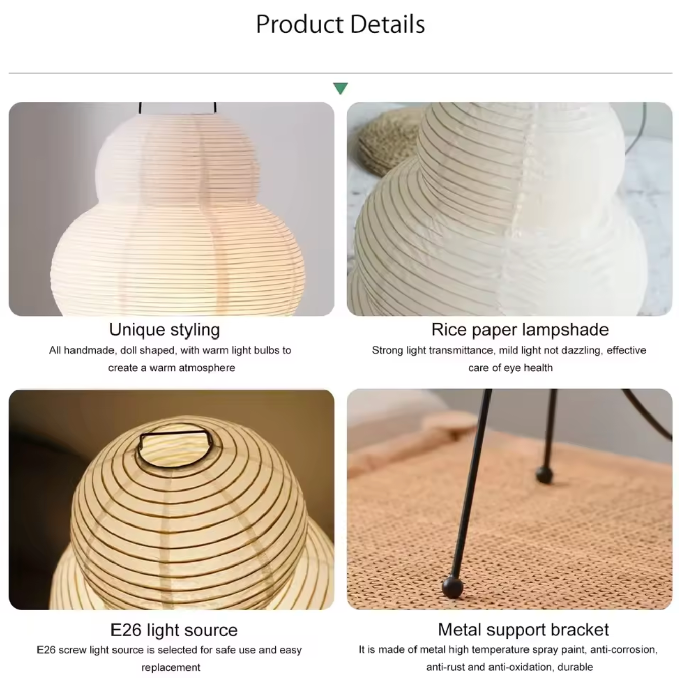 Modern Japanese Floor Lamp with Rice Paper Shade