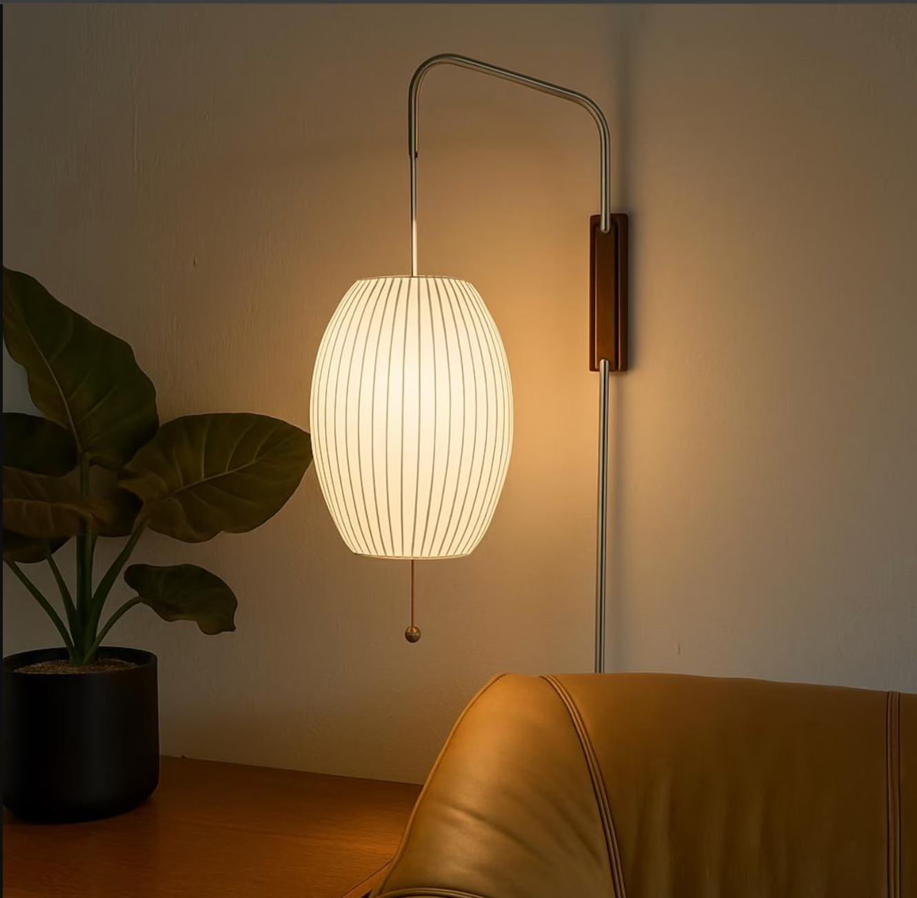 Japandi Silk Wall Lamp – Modern Japanese Style Wall Light