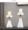 Luxury Marble Candlestick Holder with Gold Accent
