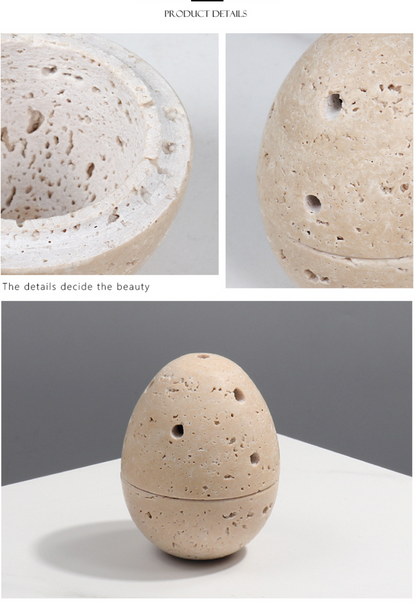 Natural Marble Incense Burner Egg Shape