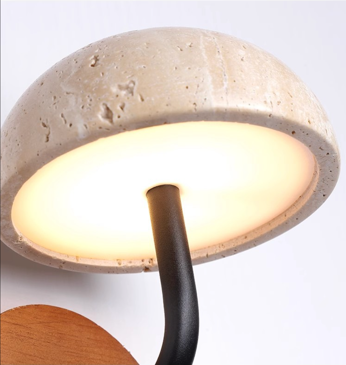 Yellow Travertine Wabi-Sabi Mushroom Wall Lamp