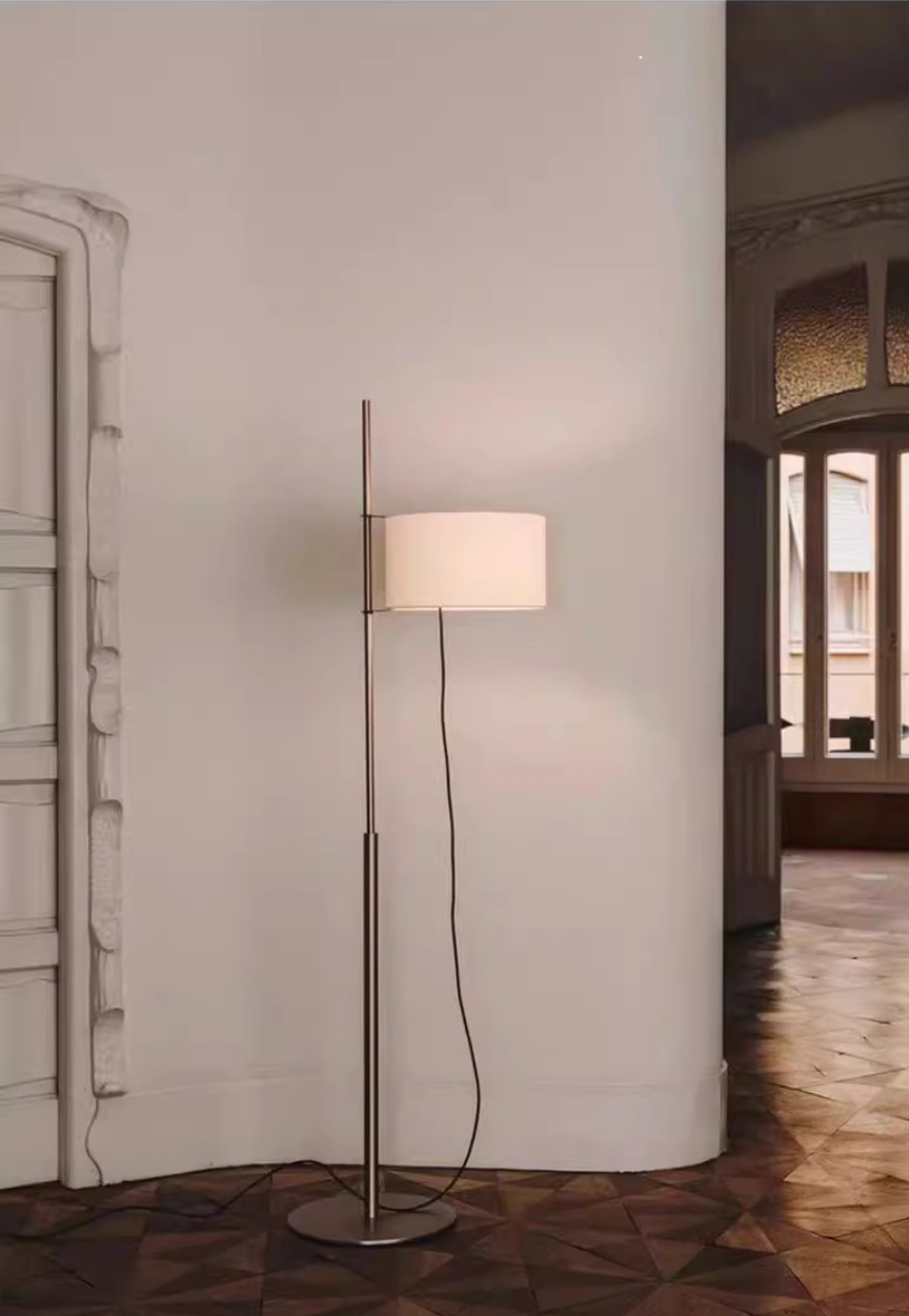 Spanish Designer Adjustable Floor Lamp with Fabric Shade