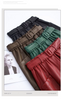 High Waisted Leather Skirt A-Line Midi with Belt & Pockets