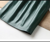 Women’s Genuine Leather Midi Skirt High Waist With Pockets