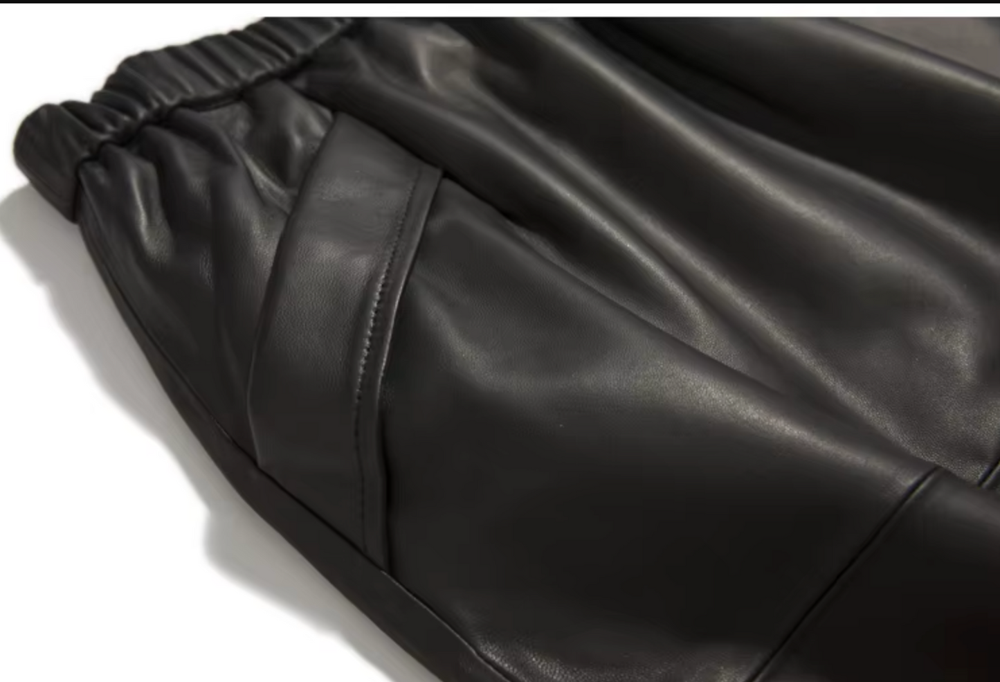 Women’s Genuine Leather Midi Skirt High Waist With Pockets