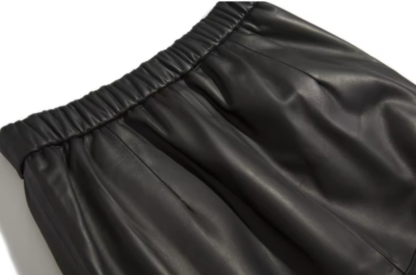 Women’s Genuine Leather Midi Skirt High Waist With Pockets