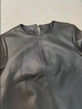 Women’s Black Leather T-Shirt Short Sleeve Top