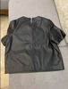 Women’s Black Leather T-Shirt Short Sleeve Top