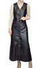 Women Black Leather Long Dress Sleeveless Maxi with Multi Buttons