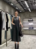Real Leather Sleeveless Sundress Women Midi Dress with Pockets