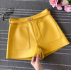 Women Real High Waisted Leather Shorts