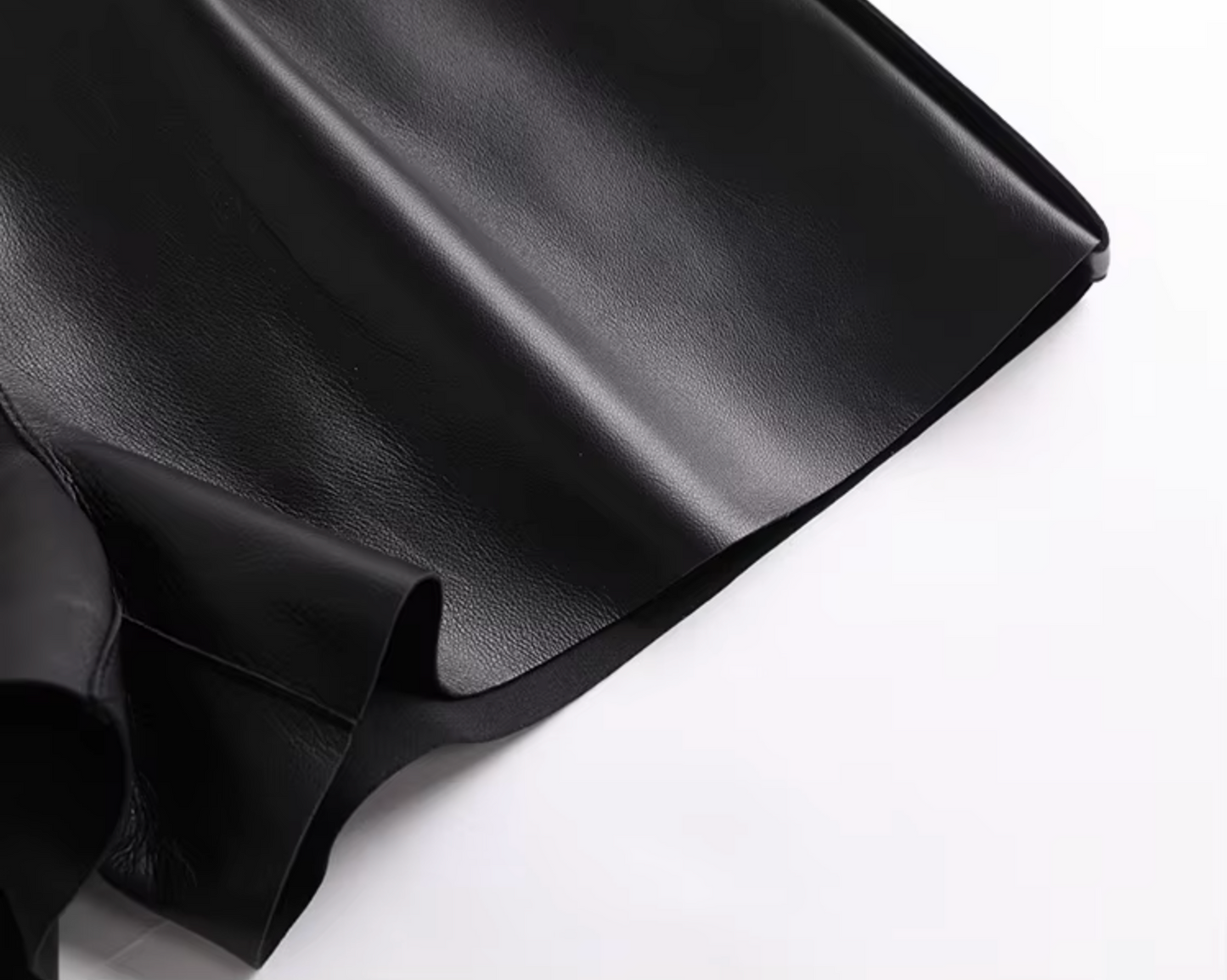 Women Leather Shorts High Waist Casual Zipper