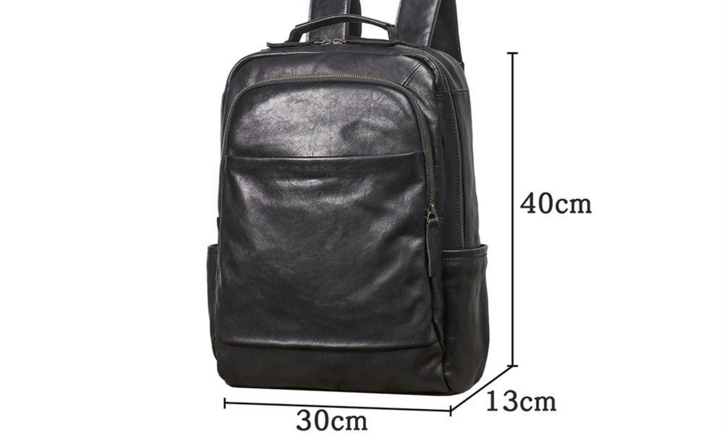 Men’s Leather Backpack with Trolley Sleeve Travel Laptop