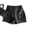 Safari Wide Women Leather Shorts High Waisted Women High Waisted
