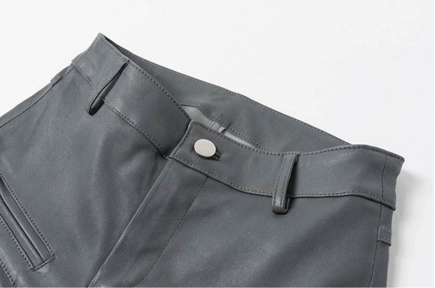 Women Skinny Leather Pants with Zippers