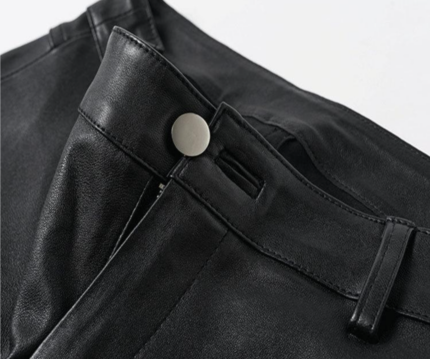 Women Skinny Leather Pants with Zippers