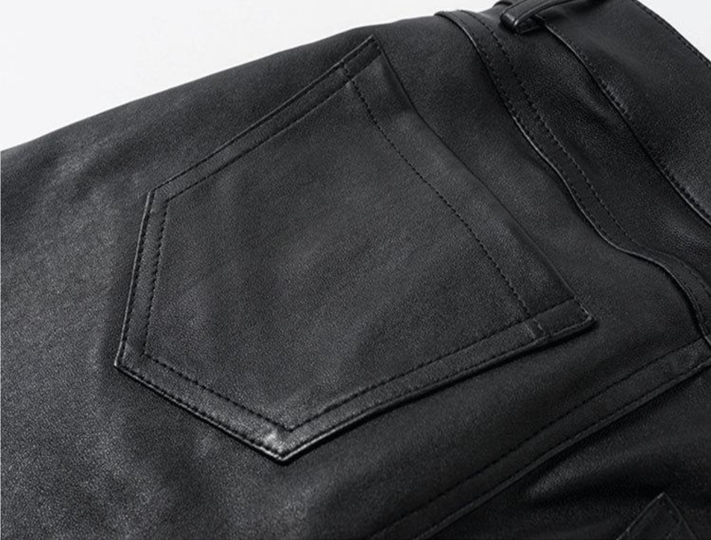 Women Skinny Leather Pants with Zippers