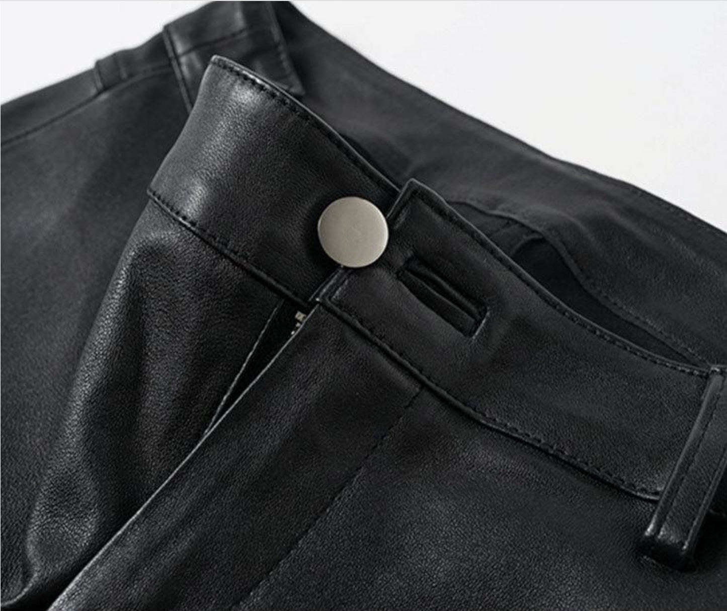 Women Skinny Leather Pants with Zippers