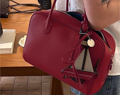 Women’s Leather Boston Pillow Shoulder Handbag