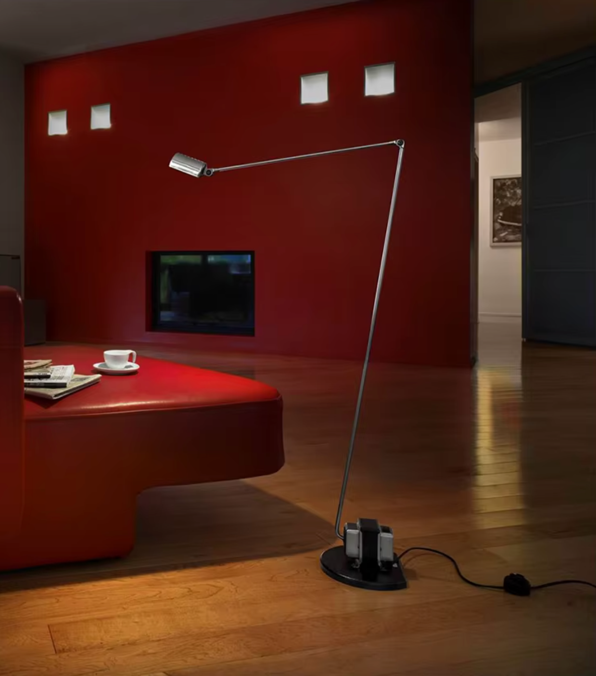 Swing Arm Adjustable Floor Lamp Modern Italian Design Reading Light