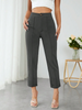 Women High-Waisted Black Trousers Pants