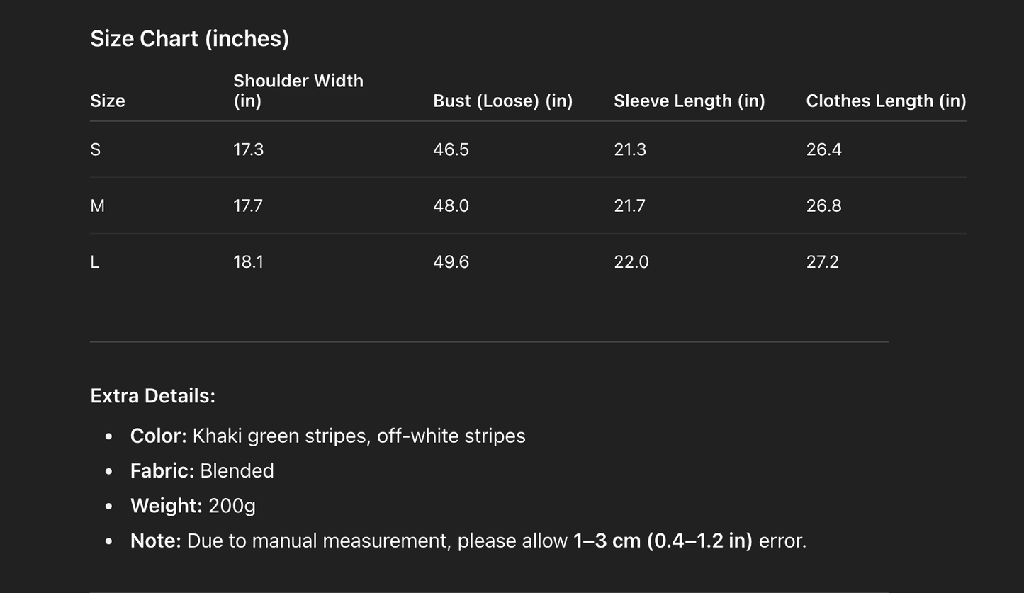 Oversized Striped Long Sleeve Shirt