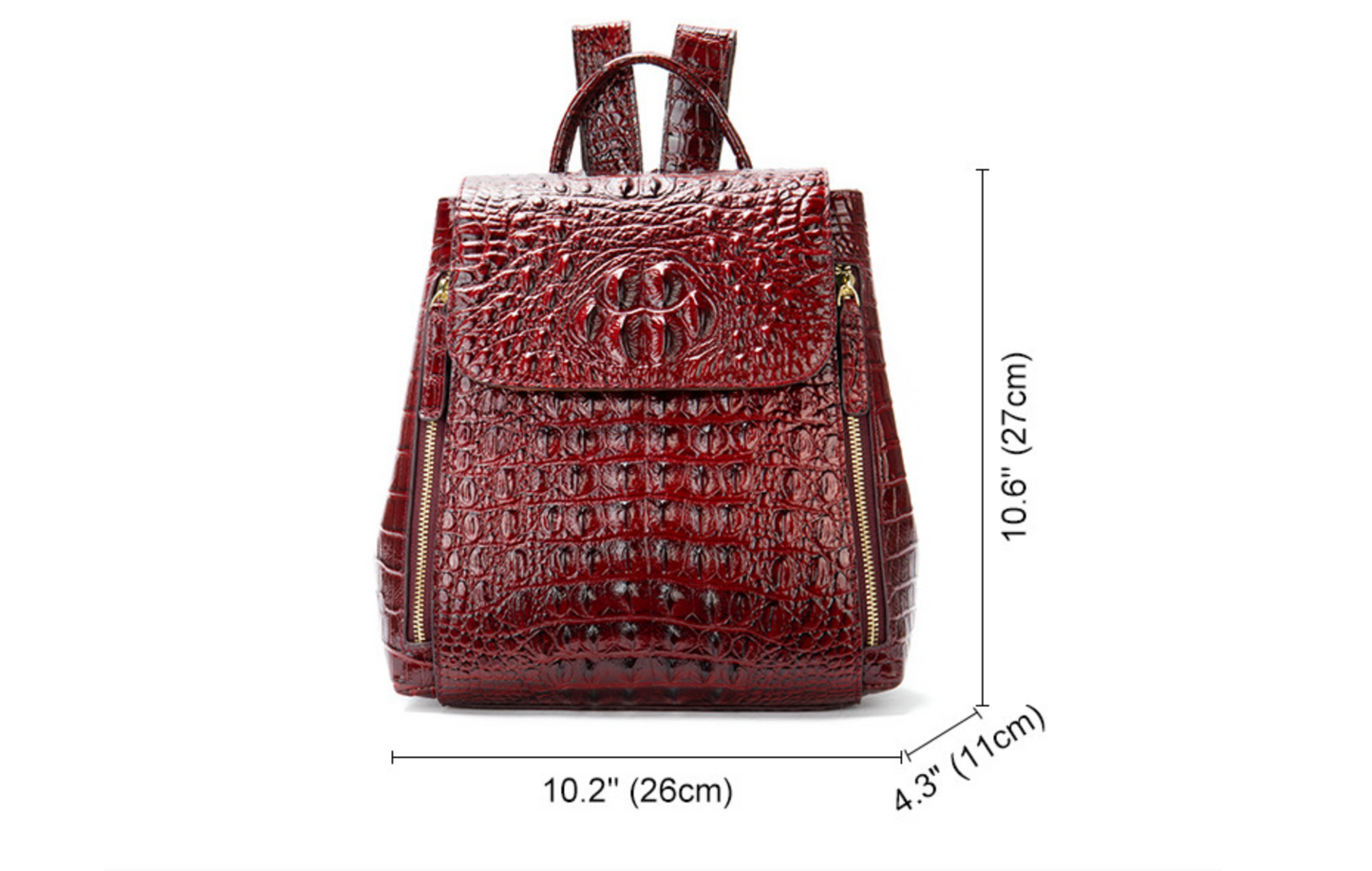 Women’s Designer Genuine Leather Crocodile Pattern Backpack