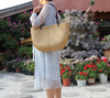 Summer Straw Woven Handbag for Women Half Moon Purse