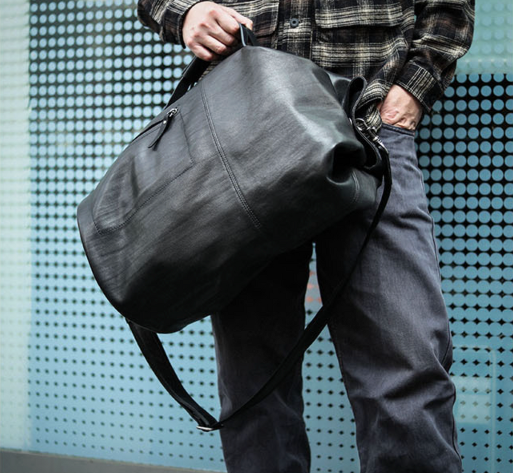 Men’s Genuine Leather Large Travel Bag