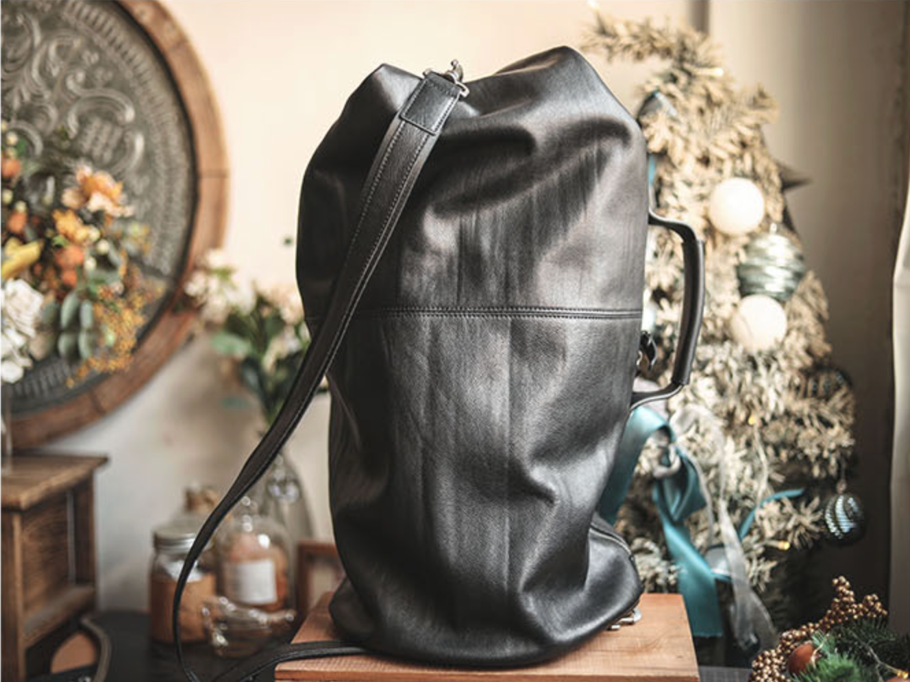 Men’s Genuine Leather Large Travel Bag