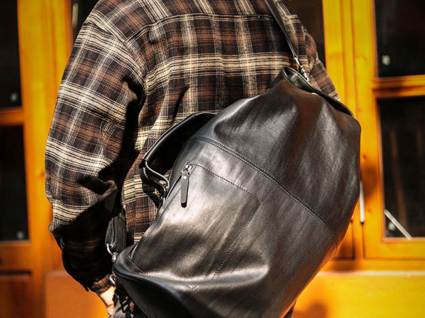 Men’s Genuine Leather Large Travel Bag