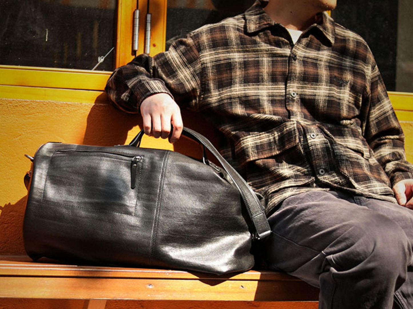 Men’s Genuine Leather Large Travel Bag