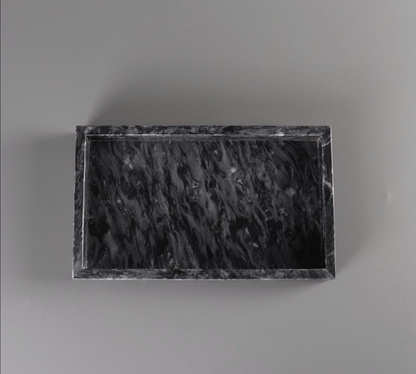 Black Natural Marble Bathroom Tray Luxury Hotel Vanity Organizer